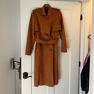 Women's Copper Suede Trench Coat